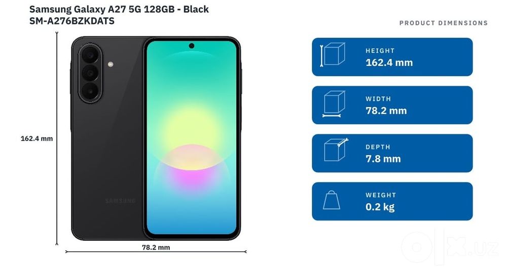 Yangi Samsung A27 6/128GB . 1 yil rasmiy kafolat. Dostavka!