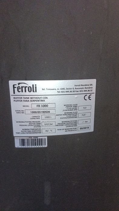 Puffer Ferroli 1000 L
