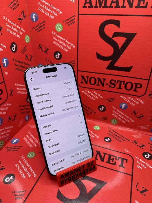 Iphone 16 Pro 256 Gb Amanet SZ Non Stop