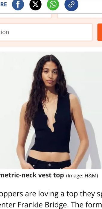 H&M Топ с асиметрично деколте