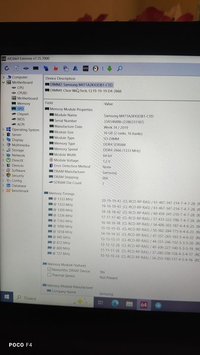 Оперативки So Dimm б/у DDR4 2666MHz 16GB 2шт.