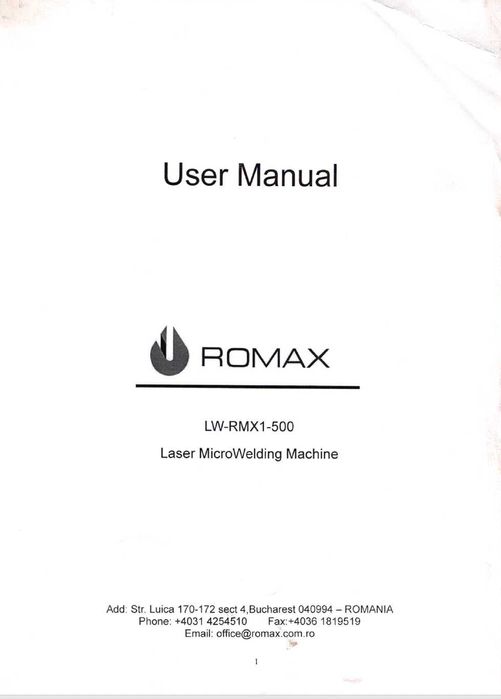 Laser System aparat sudura laser împreună cu răcitorul ROMAX