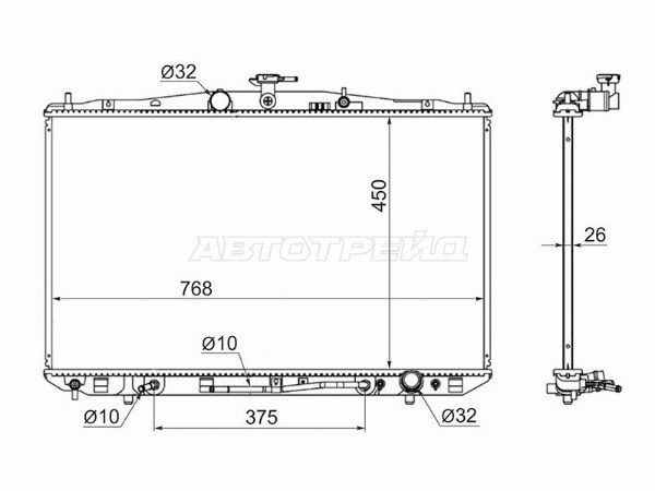 Радиатор охлаждения двигателя  Lexus Rx 270