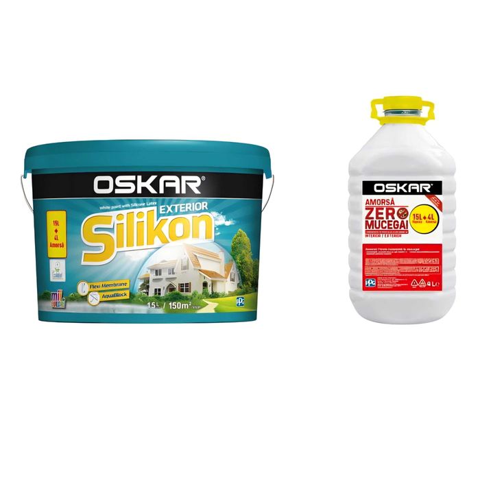 OSKAR SILIKON EXTERIOR Oskar Silikon 15L + amorsa 4L - 500 lei