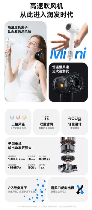 Yesido MG22 Профессиональные Фен отрицательными ионами EN Dyson