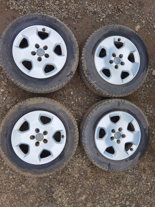 Set 4 jante aliaj 5x100 r15 anvelope 195 65 r15 debica frigo m+s 91T