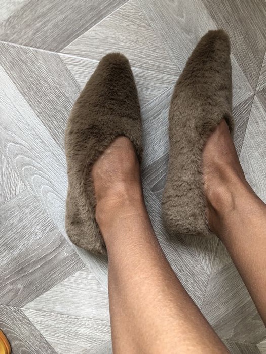 Меховые балетки р.37 новые