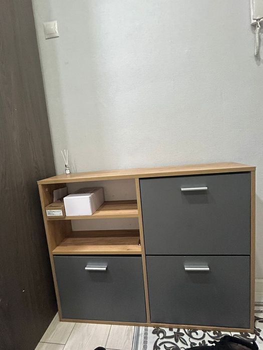 Шкаф-Обувница серая