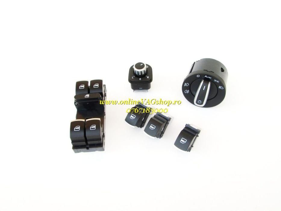 Set butoane lumini,geamuri ornament aluminiu mat pt gama Volkswagen