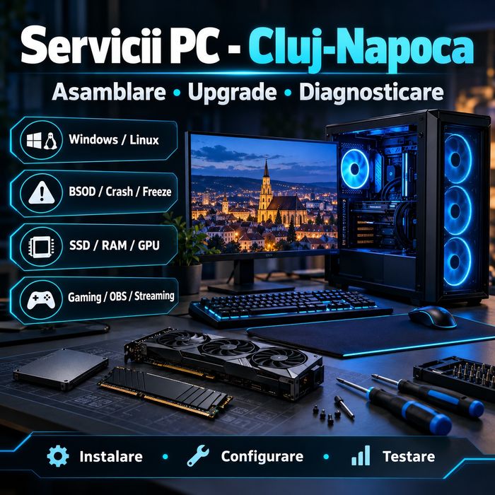 Asamblare PC | Diagnosticare BSOD / Crash | Windows & Linux | Cluj
