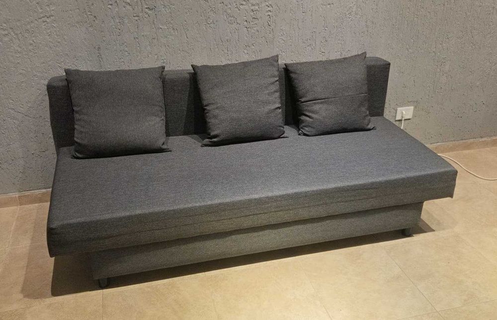 Canapea extensibila 3 locuri, Knisa gri-bej ALVDALEN IKEA