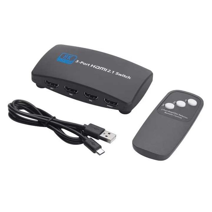 Comutator HDMI Switch, eRDX®, HDMI 2.1, 3 in 1 out, 8K 60Hz