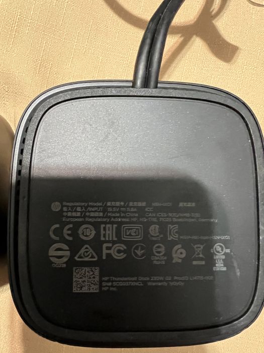 Docking station HP G2, Thunderbolt, USB 3.0, 120W, Negru