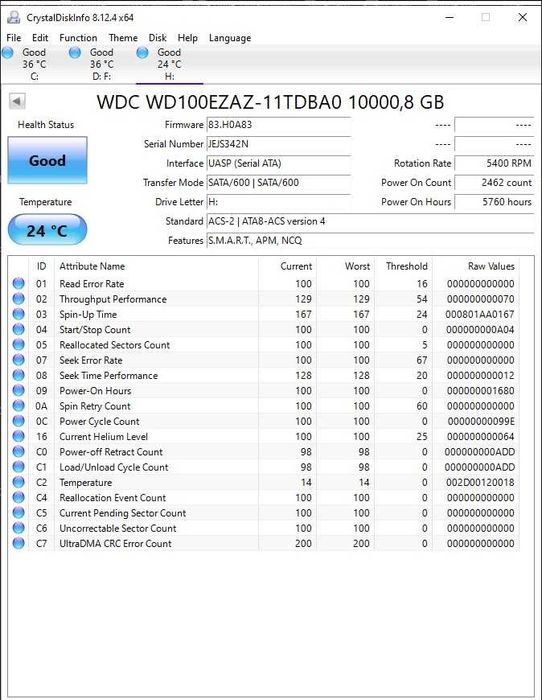 WD 10TB sata hdd hard disk hard drive хард диск малко ползван, за NAS