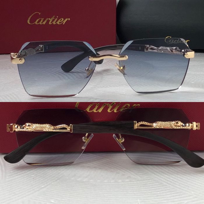 Дамски слънчеви очила дървени дръжки с пантера 5 цвята