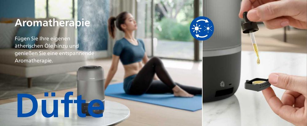 Oвлажнител Philips Series Smart 1000 HU1510 3L тих ароматерапия