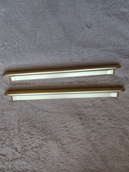 Set 2 mânere mobilier auriu satinat, metal masiv