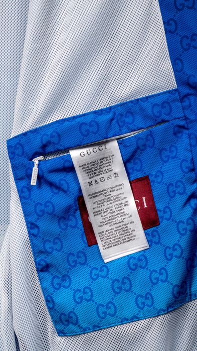 Яке Gucci Printed Technical Poplin Zip Jacket – Gradient Blue