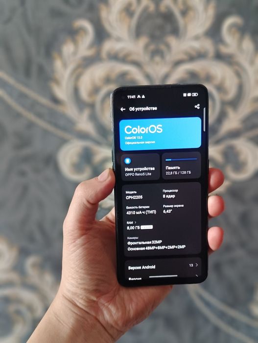 Oppo Reno 5 Lite 8+8/128gb amoled ekran
Xotira 8+8/128gb 
Ekran