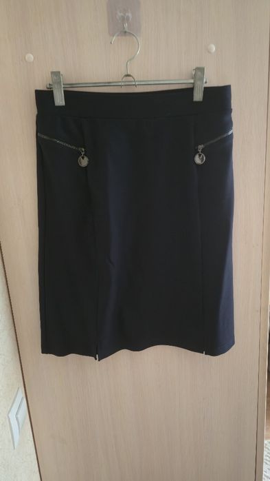 Юбка школьная прямая синяя