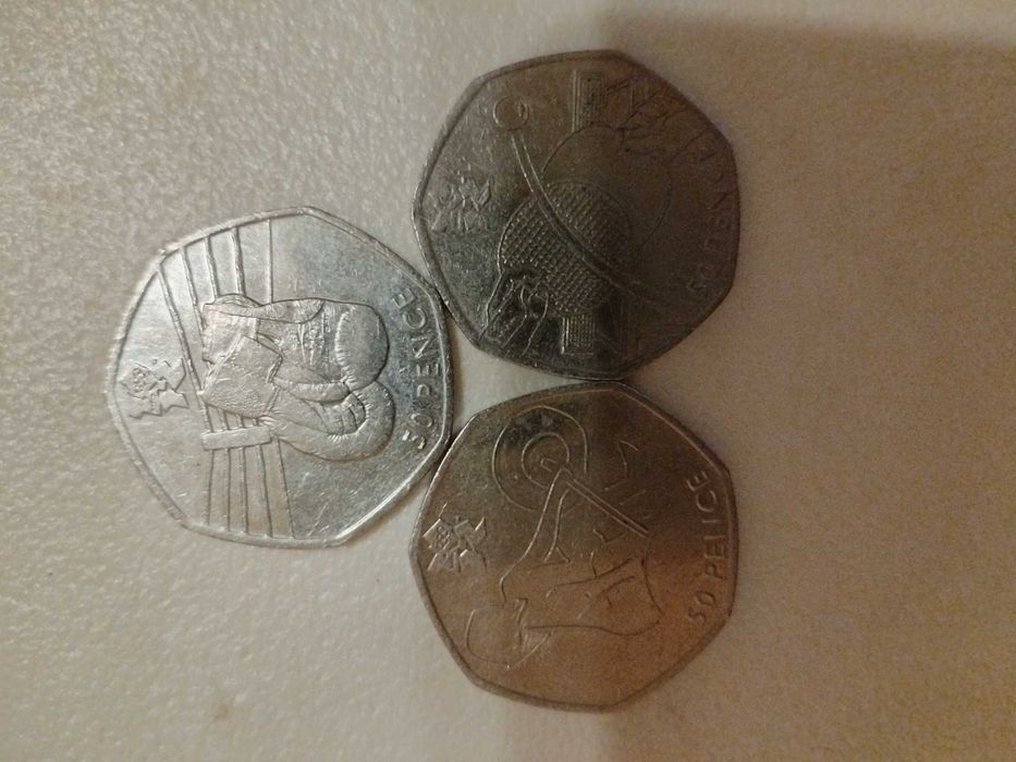 Английски Монети 50Английски Пенса от Олимпиадата в Лондон През 2012г, Мн.Редки и Скъпи