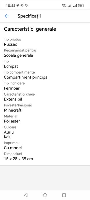Ghiozdan(rucsac )pentru școală - Minecraft
