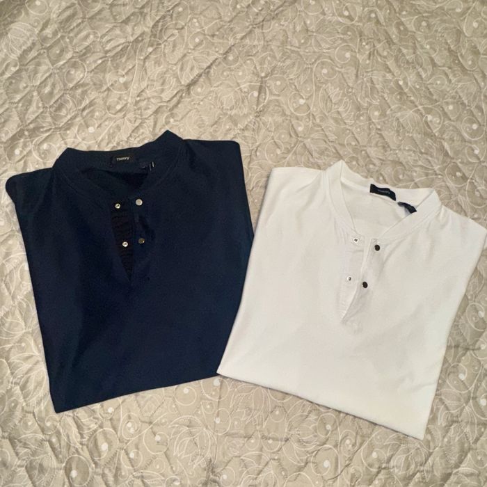 Set 2 tricouri bumbac THEORY - alb si bleumarin, marime XL
