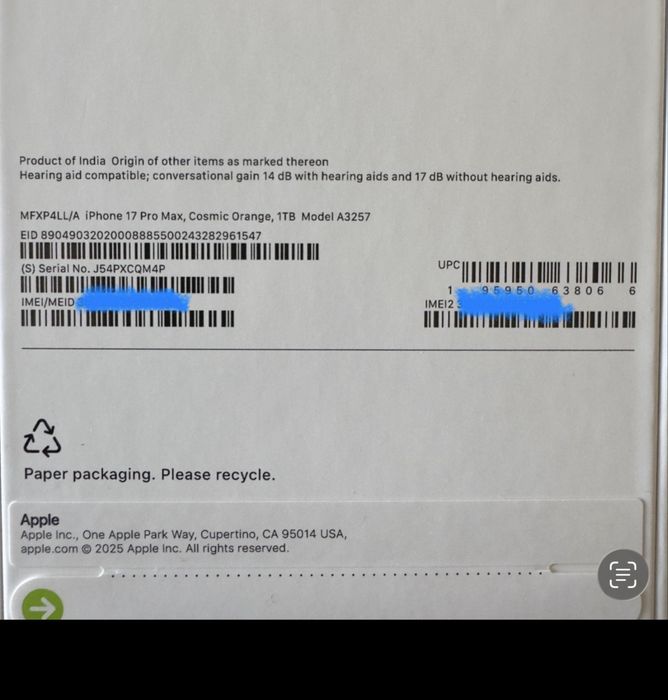 Iphone 17 pro max 1 tb