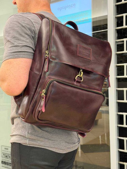 Rucsac din piele naturală. Rucsac pentru laptop. Laptop backpack