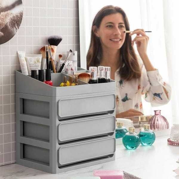 Organizator cutie depozitare produse cosmetice 3 sertare 26x29x20 cm