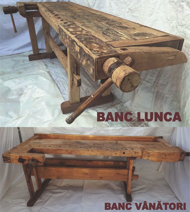 Bancuri/tejghele/mehei vechi de tamplarie din lemn