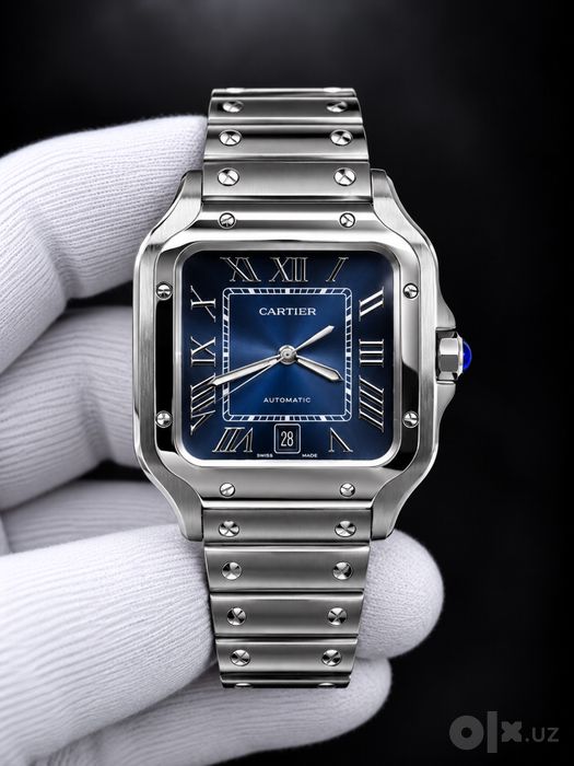 Cartier santos — blue dial watch