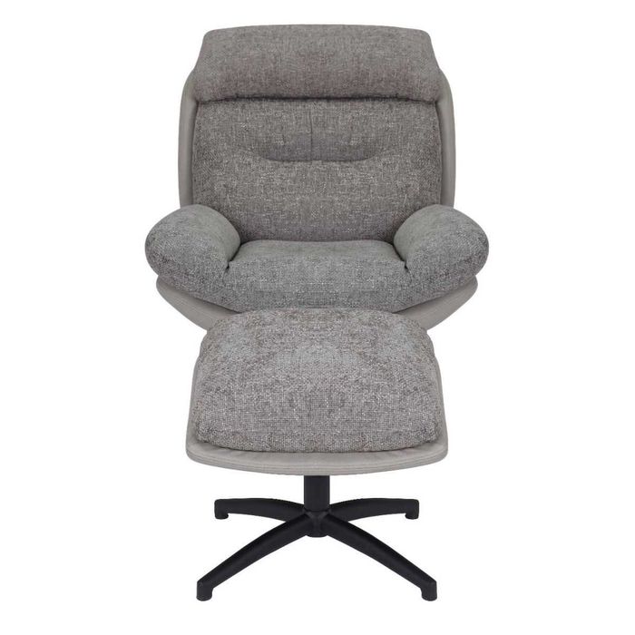 Fotoliu Confort Rotativ Gri cu otoman - Transport Gratuit in 4-10 zile