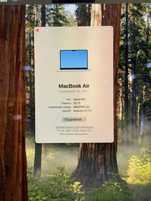 MacBook Air 13 M4 16/512/100% 12 циклов