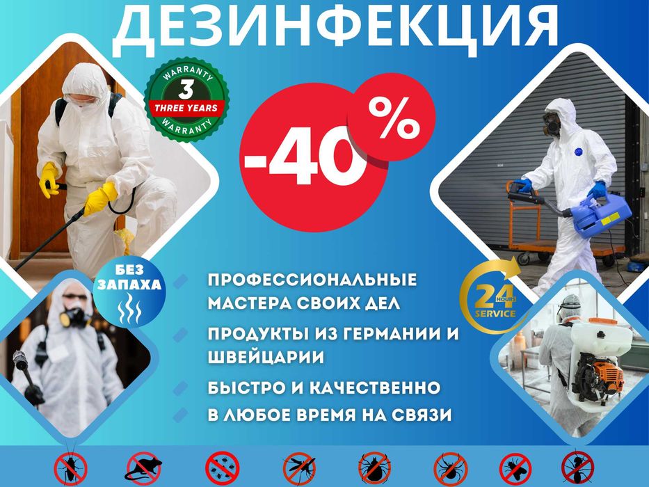 Дезинфекция / Уничтожение клопов / Дезинсекция Дезинфекция от клопов