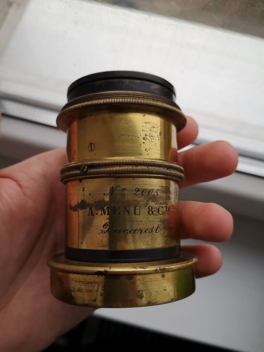 Obiectiv foto alama Petzval Symetrique Extra Rapide A.Menu&Cie B