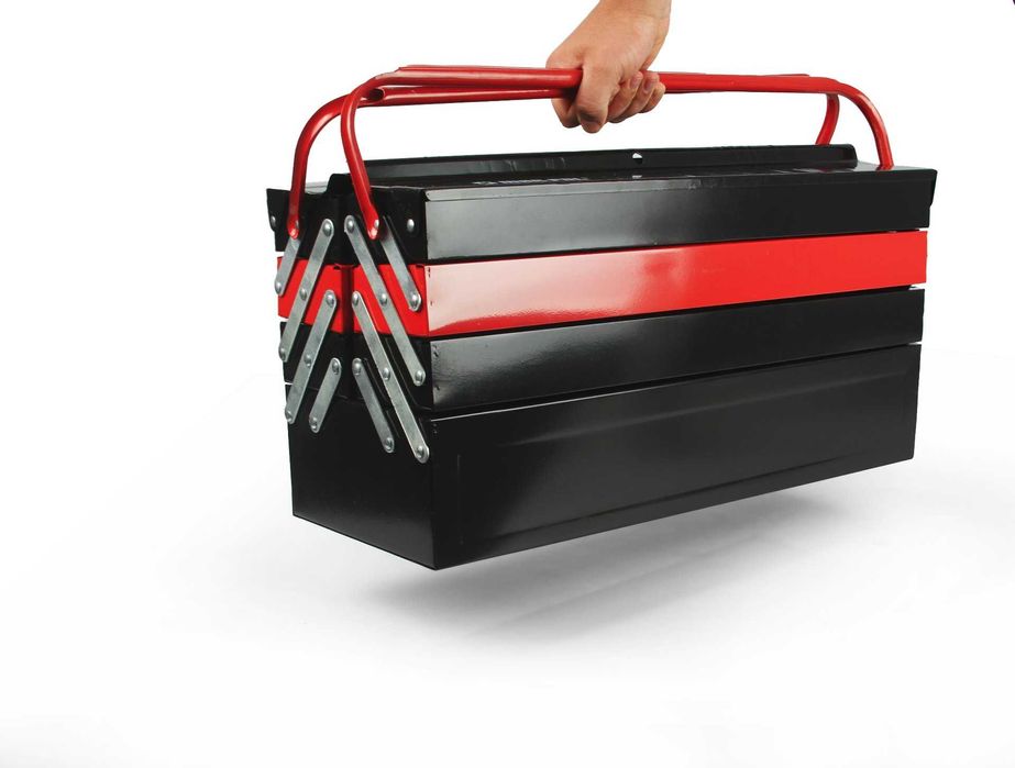 Метален разтегателен куфар за инструменти 4-ри реда 7 отделения