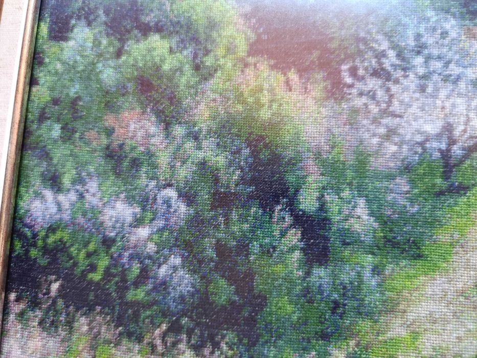 Гоблен ,, Пролет на село", ръчно ушит, единствен екземпляр в света