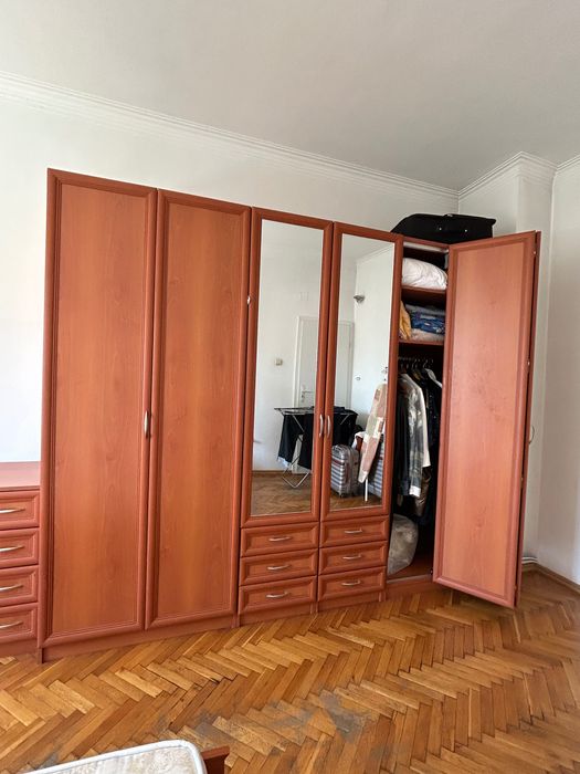 Легло, гардероб, пълен комплект мебели за спалня