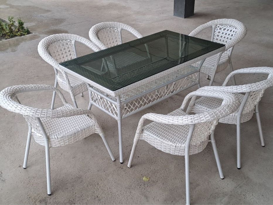 Suniy ratan stol stuli 6 kishilik