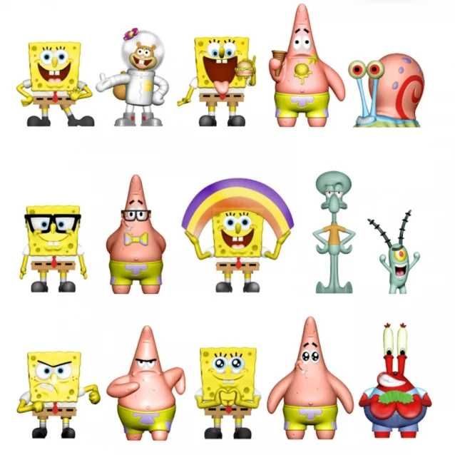 Комплект 3 D фигурки SpongeBob.  7 б-р.