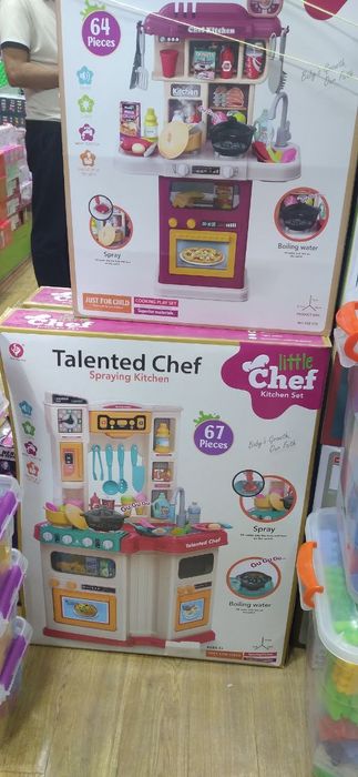 922-110 Кухня розовая Talented Chef мойка с водой, плита с имитацией к