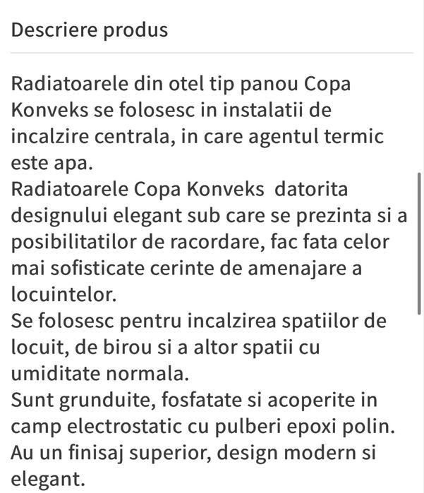 Calorifer otel Copa Konveks  120cm