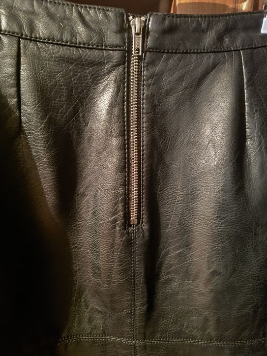 Fustă aspect piele, culoare negru