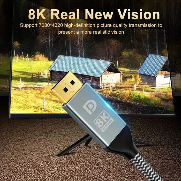 DP 1.4b 8К/60Hz "FPS MAX" ULTRA-трансферен HIGHWINGS* DP 1.4b/32.4Gbps