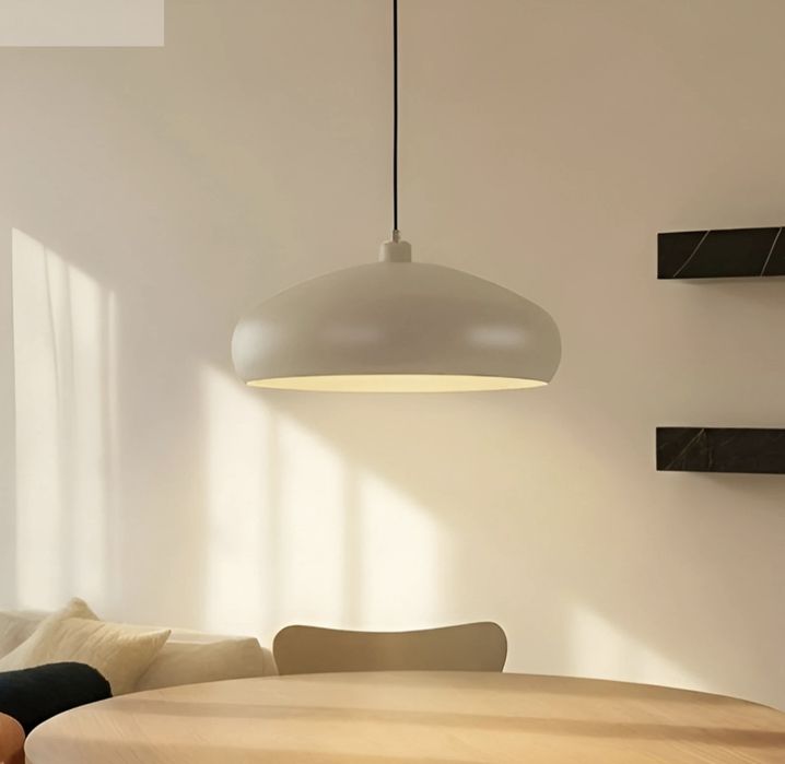 Lampa Lindby suspendată Elover, bej, Ø 45 cm, metal