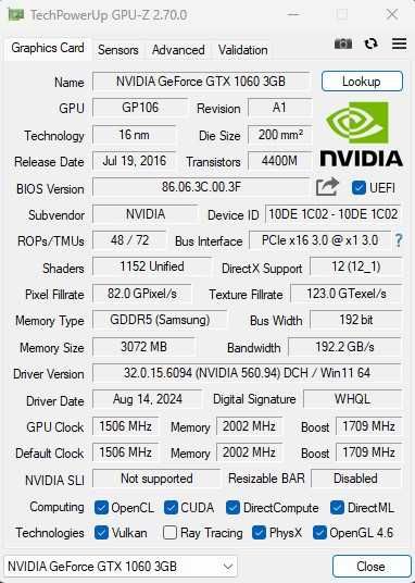Placa video Palit GeForce GTX 1060 Dual 3GB GDDR5 192-bit.