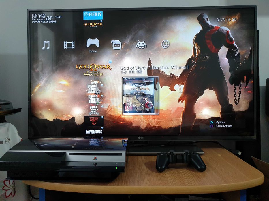 PS3 modat CFW 320 GB + 40 jocuri (GTA V, Red Dead, God of War, NFS)