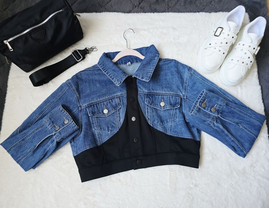 Дамско дънково яке по модел на Mugler