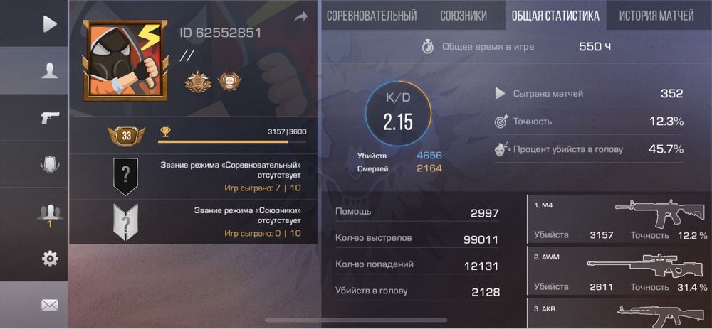 Продам аккаунт  в стандоффе